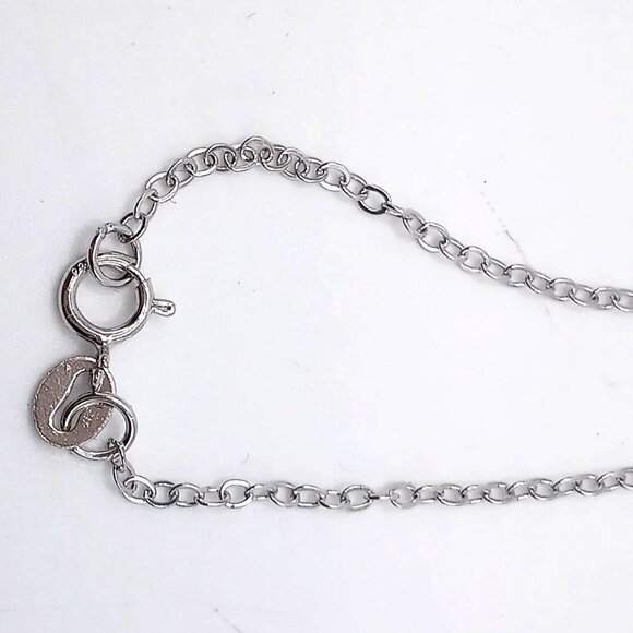 Women's 925 Sterling Silver Chain Necklace Blue Acrylic Beads Accents 18" Length - Picture 8 of 9